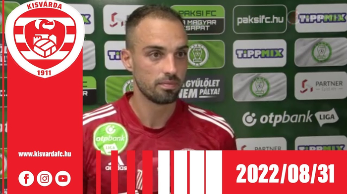 Csapatkapitányunk, Lucas nyilatkozata a Paks elleni mérkőzés után – 2022. 08. 31.