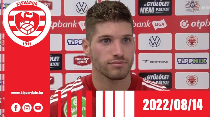 Vida Kristopher nyilatkozata az M4 Sporton a Puskás Akadémia elleni mérkőzés után – 2022. 08. 14.