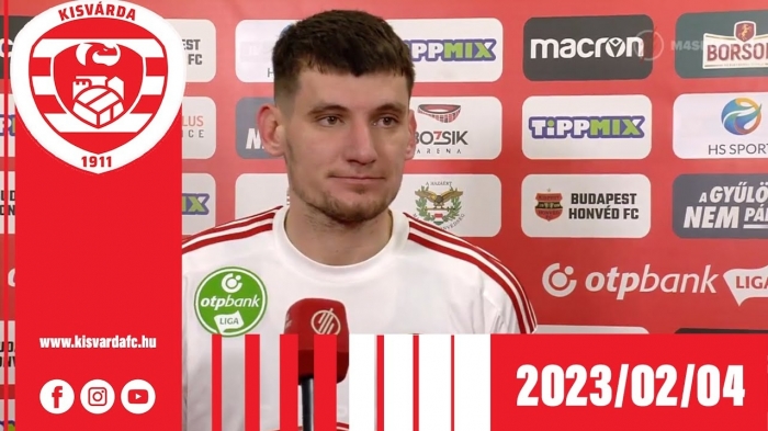 Ötvös Bence nyilatkozata az M4 Sporton a Honvéd elleni mérkőzés után – 2023. 02. 04.